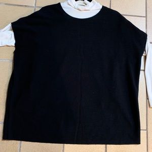 Black 100% Merino Wool lightweight tunic/T-shirt